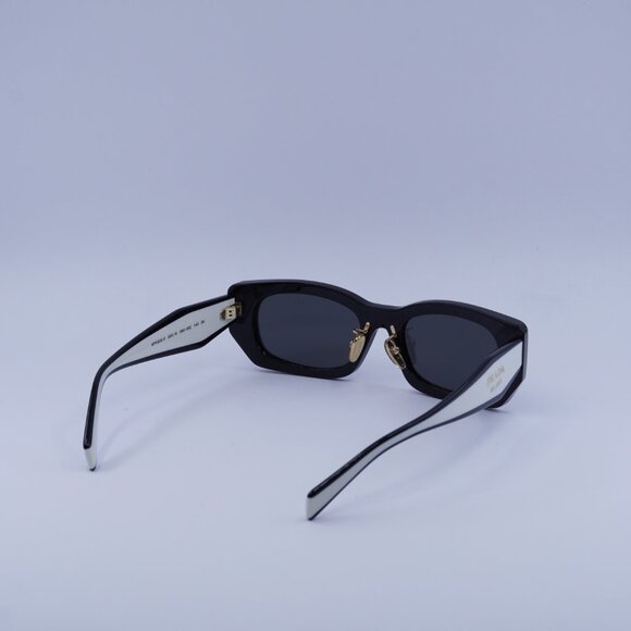 Prada PRB05SF 09Q08Z Sunglasses Black Rectangle Frame, Dark Grey Lenses - Picture 9 of 10